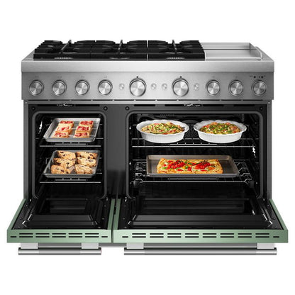 48" 6 Burner Commercial-Style Dual Fuel Range With Griddle - Cardamom