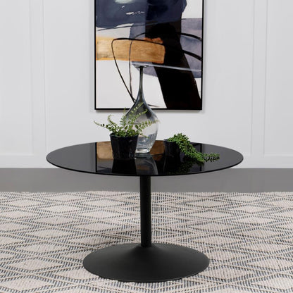Ganso - Round Metal Coffee Table With Tempered Glass Top