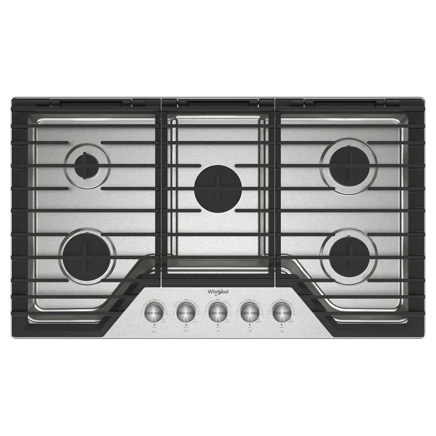 36" Gas Cooktop With 5 Burners And Ez-2-Lift Hinged Cast-Iron Grates - Stainless Steel