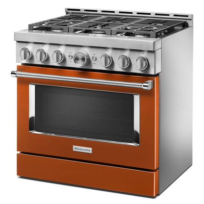 36'' Smart Commercial-Style Gas Range With 6 Burners - Scorched Orange