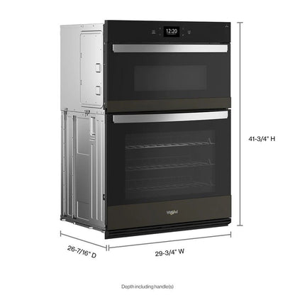6.4 Cubic Feet Wall Oven Microwave Combo With Air Fry - Black Stainless Steel With PrintShield Finish