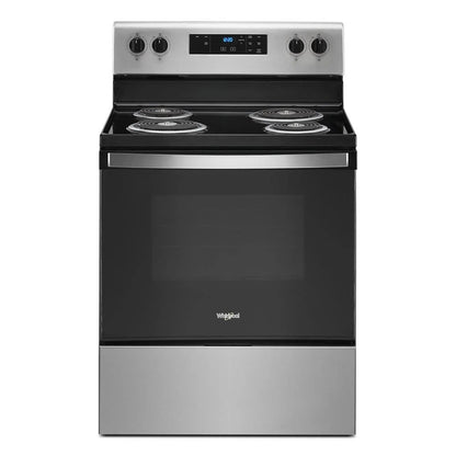 4.8 Cubic Feet Electric Range With Keep Warm Setting - Stainless Steel / Black