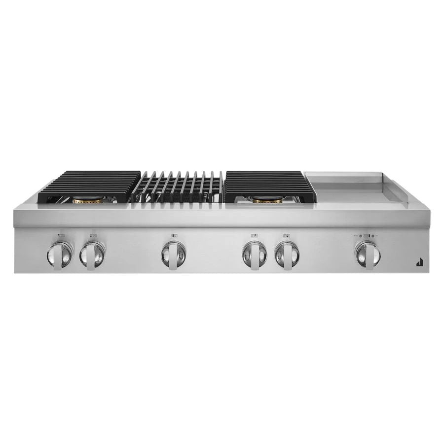 Noir 48" Gas Professional-Style Rangetop With Chrome-Infused Griddle And Grill