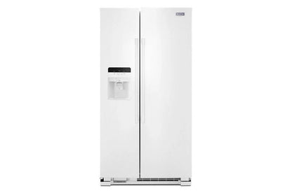 36" Wide Side-By-Side Refrigerator With Exterior Ice And Water Dispenser - 25 Cubic Feet - White