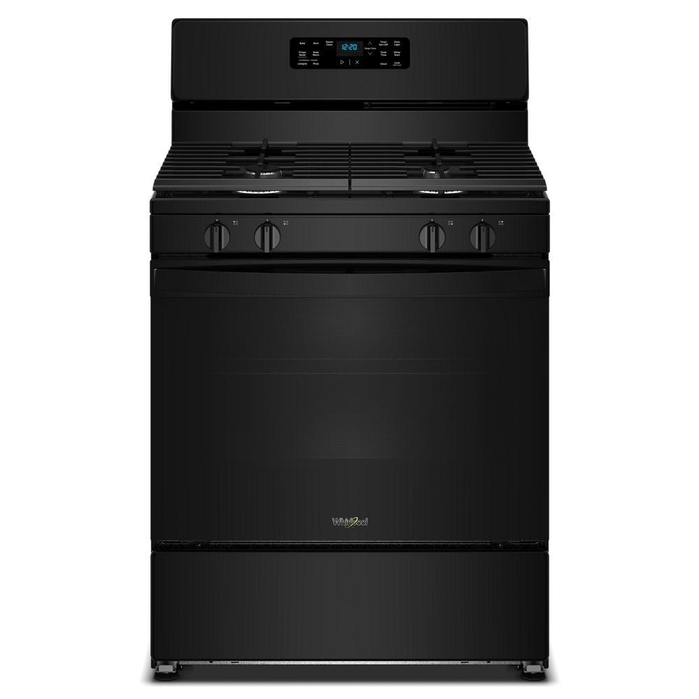 30" Gas Range With Crispy Mode And Dishwasher Safe Grates - Black