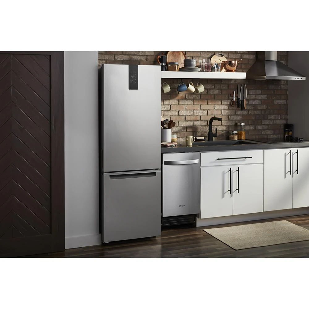 24" Wide Garage-Ready Bottom-Freezer Refrigerator, 12.9 Cubic Feet - Fingerprint-Resistant Stainless Finish
