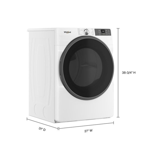 7.4 Cu. Ft. Smart Front Load Energy Star Electric Dryer With Wrinkle Shield Option - White