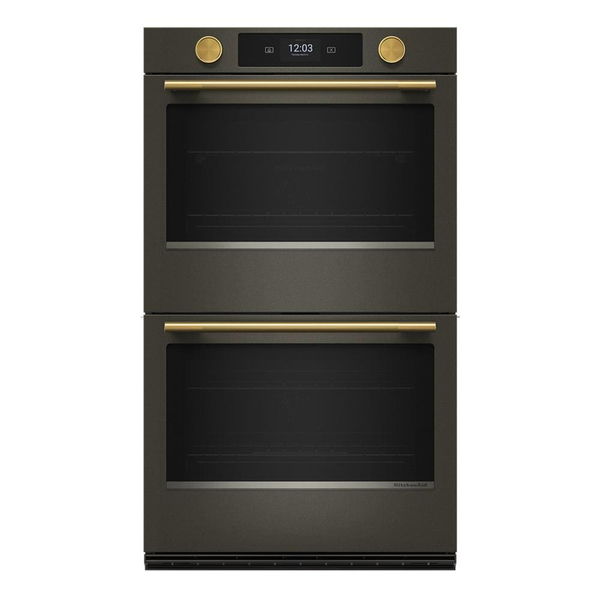 30" Smart Electric Double Wall Oven With Assisted Cooking Modes - Black Ore