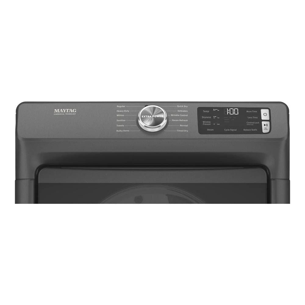 Front Load Gas Dryer With Extra Power And Quick Dry Cycle, 7.3 Cubic Feet - Volcano Black