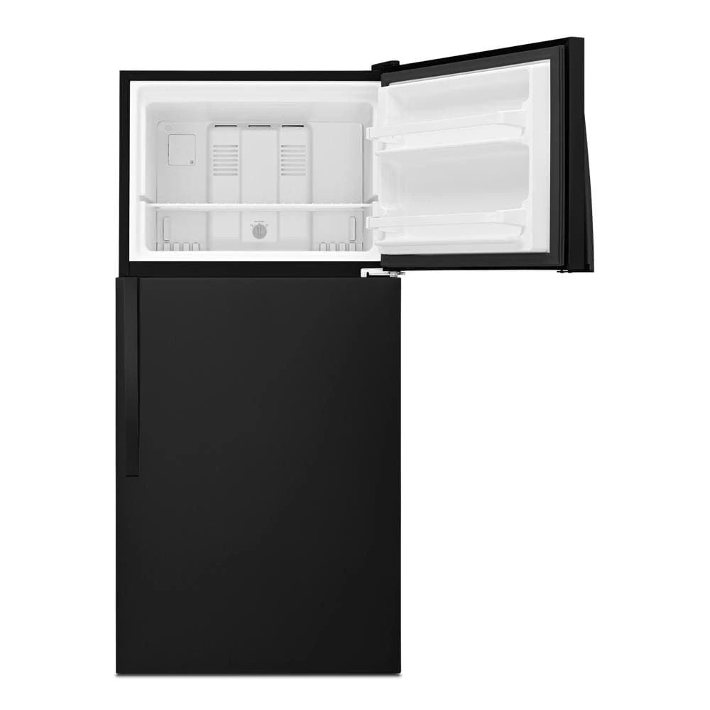 30" Wide Top Freezer Refrigerator - 18 Cubic Feet - Black - Metal