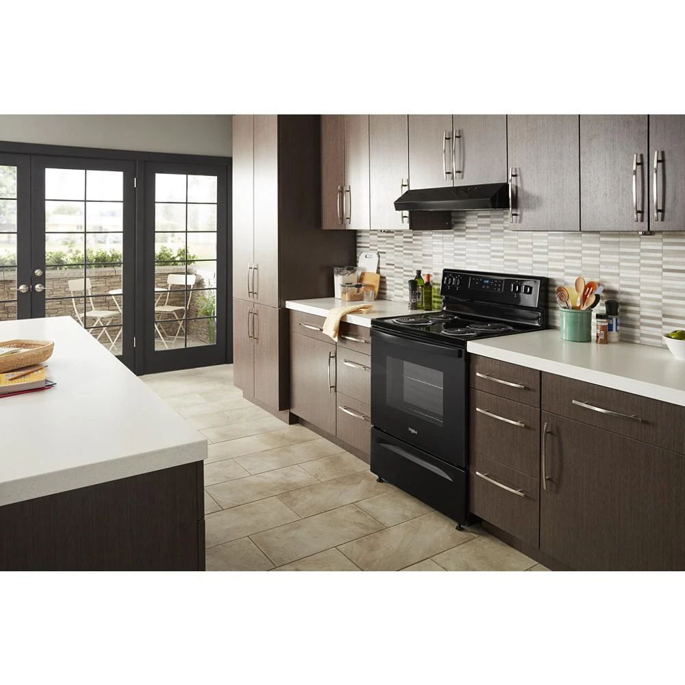 4.8 Cubic Feet Electric Range With Keep Warm Setting - Black