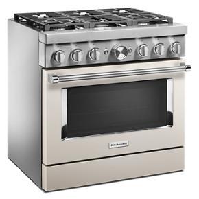 KitchenAid 36'' Smart Commercial-Style Dual Fuel Range With 6 Burners - Milkshake
