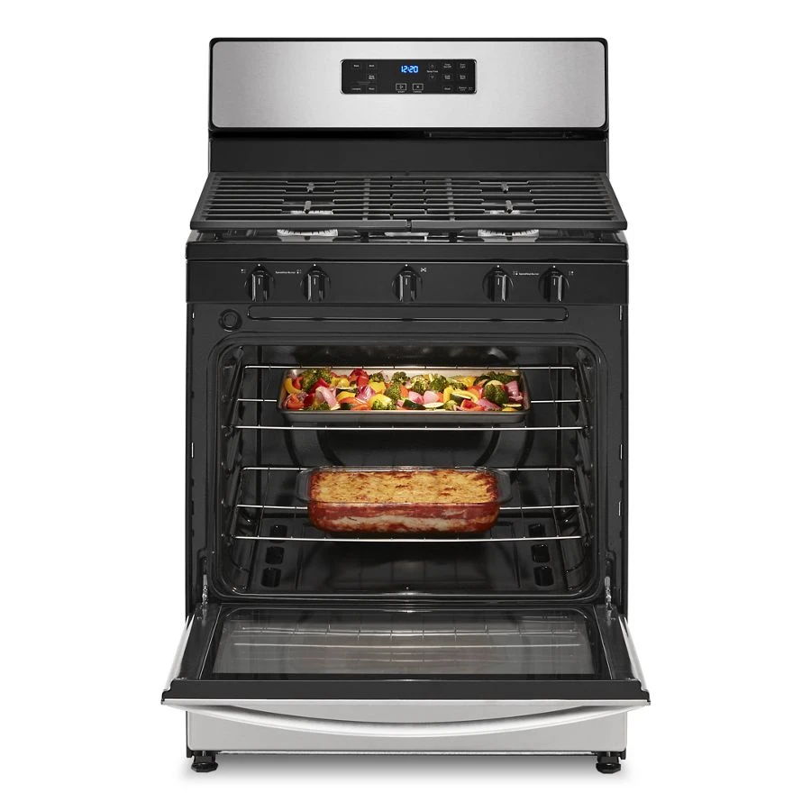 5.1 Cubic Feet Freestanding Gas Range With Edge to Edge Cooktop