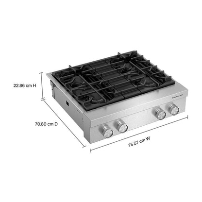 Kitchenaid 30" 4-Burner Gas Commercial-Style Rangetop - Stainless Steel