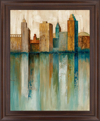 Amber Skyline - 28" x 34" Framed Wall Art