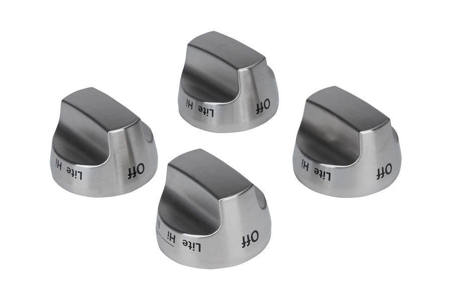 Kitchenaid 30" Range Bladed, Stemless, Brushed Burner Knobs Kit (Set Of 4) - Stainless Steel