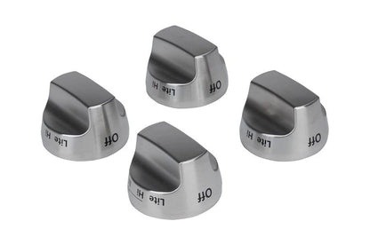 Kitchenaid 30" Range Bladed, Stemless, Brushed Burner Knobs Kit (Set Of 4) - Stainless Steel
