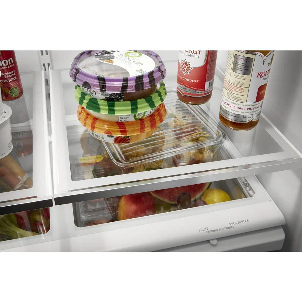 33" Wide French Door Refrigerator, 22 Cubic Feet - Black