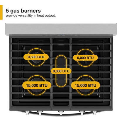 30" Gas Range With Air Cooking Technology And Steam Clean - Black