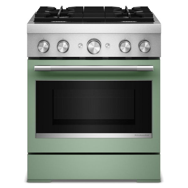 30" 4 Burner Commercial-Style Dual Fuel Range With No Preheat Air Fry Mode - Cardamom