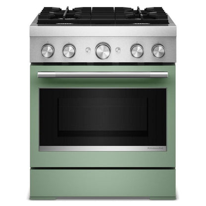 30" 4 Burner Commercial-Style Dual Fuel Range With No Preheat Air Fry Mode - Cardamom