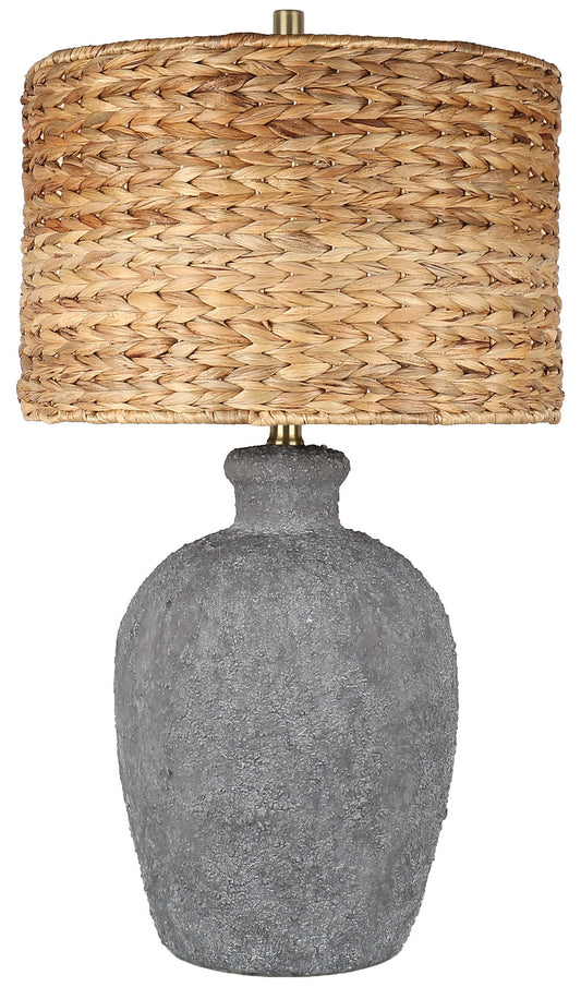 Ashen Grove - 28 X 16 - Ceramic Table Lamp - Weathered Charcoal Stone