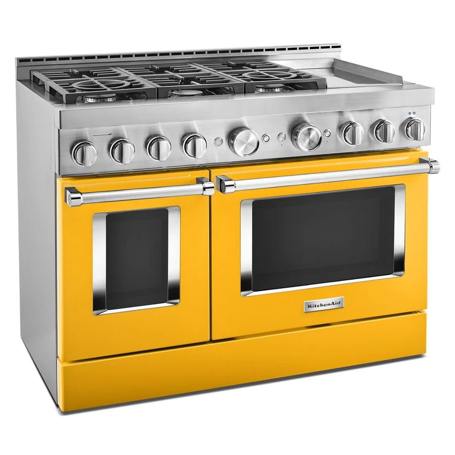 48'' Smart Commercial-Style Gas Range With Griddle - Yellow Pepper