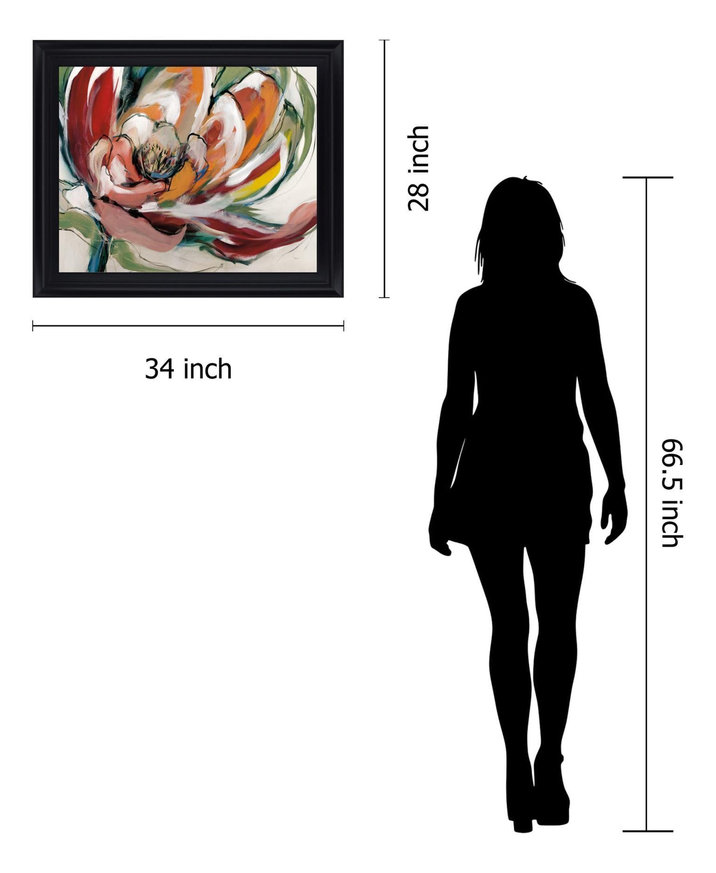 Crimson Blossom Burst - 28" x 34" Framed Wall Art