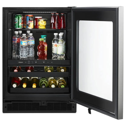 24" Wide Undercounter Beverage Center With Towel Bar Handle, 5.2 Cubic Feet - Fingerprint Resistant Stainless Steel