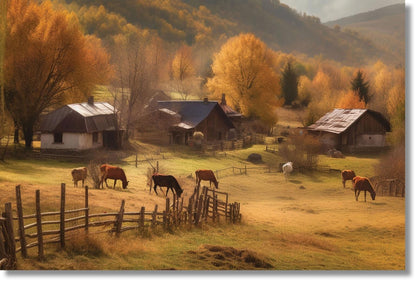 Golden Meadow Retreat - 40" x 60" Framed Wall Art