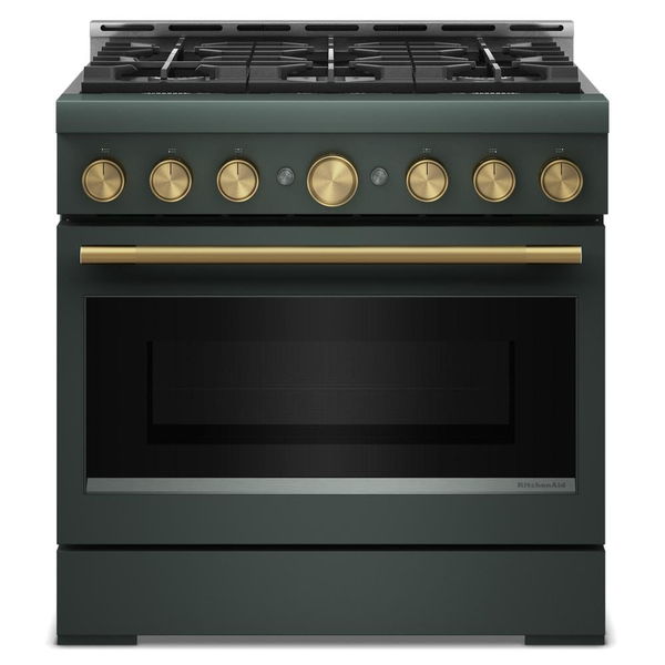 KitchenAid 36" 6 Burner Commercial-Style Gas Range With No Preheat Air Fry Mode - Juniper