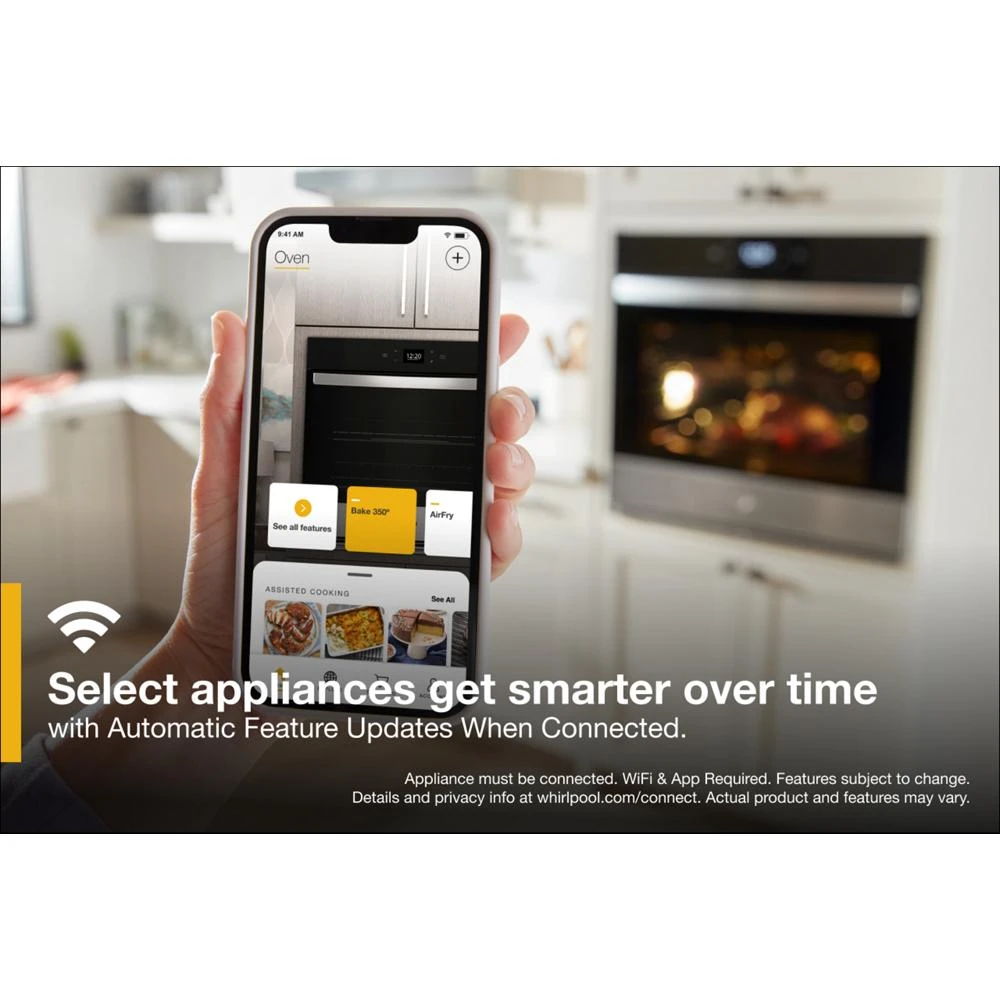4.3 Cubic Feet Single Smart Wall Oven With Air Fry - Fingerprint Resistant Stainless Steel