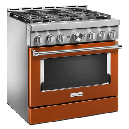 36'' Smart Commercial-Style Gas Range With 6 Burners - Scorched Orange