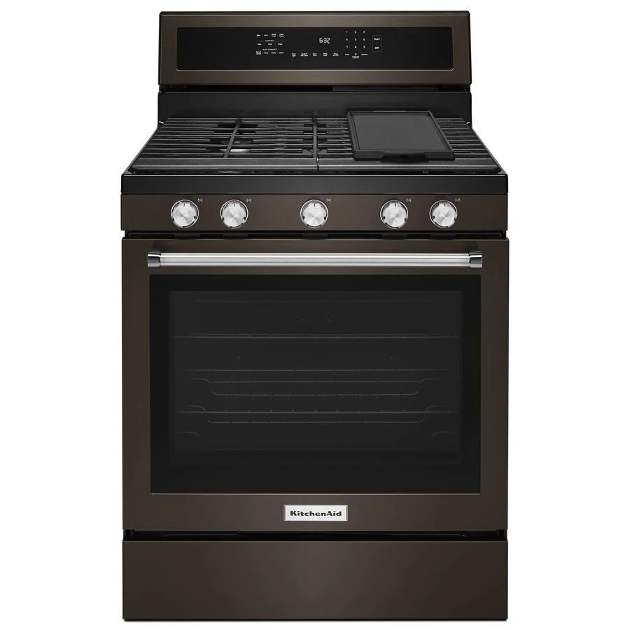 30" 5-Burner Gas Convection Range - Black Stainless Steel With PrintShield Finish