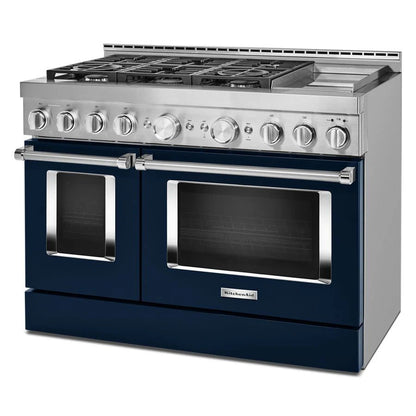 48'' Smart Commercial-Style Gas Range With Griddle - Ink Blue