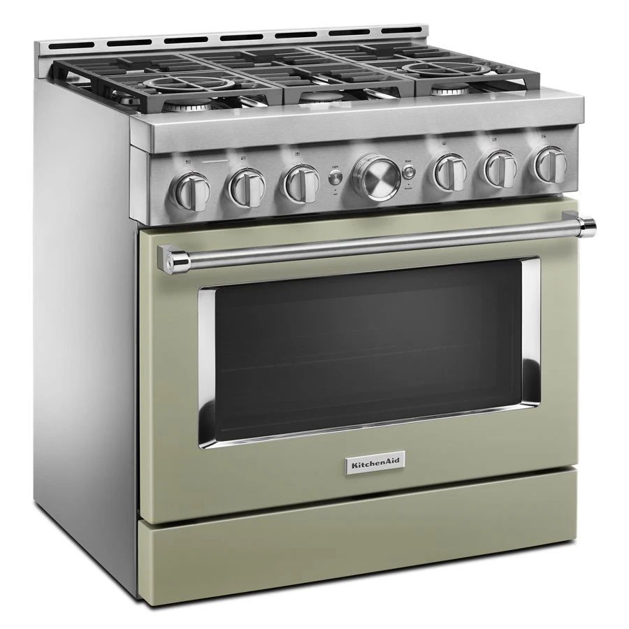36'' Smart Commercial-Style Gas Range With 6 Burners - Avocado Cream