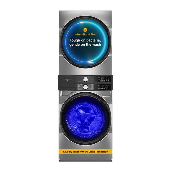 Smart Energy Star Front Load Laundry Tower With Uv Clean Technology & Freshflowtm Vent System 4.5 Cu. Ft. Washer & 7.4 Cu. Ft. Gas Dryer - Radiant Silver
