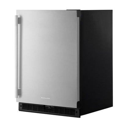 24" Undercounter Refrigerator With Stainless Steel Door - Black Cabinet / Stainless Doors
