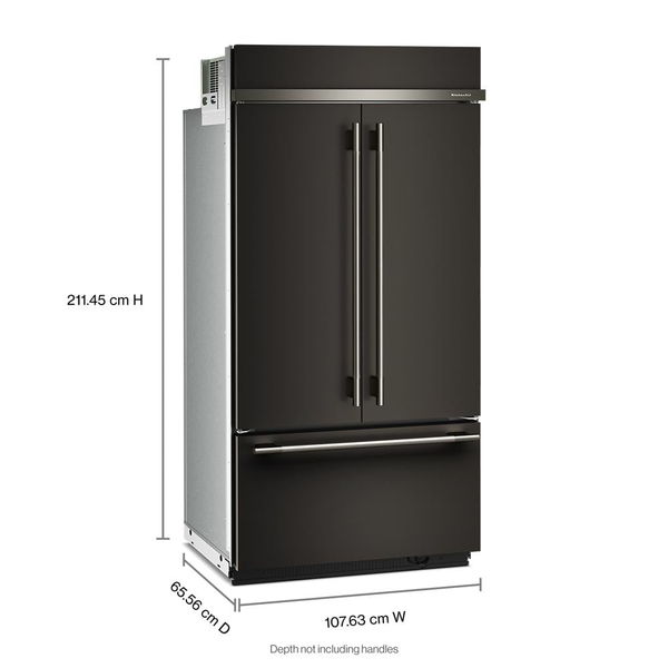 24.2 Cu. Ft. 42" Built-In French Door Bottom Mount Refrigerator With Platinum Interior - Black Ore