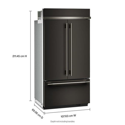 24.2 Cu. Ft. 42" Built-In French Door Bottom Mount Refrigerator With Platinum Interior - Black Ore