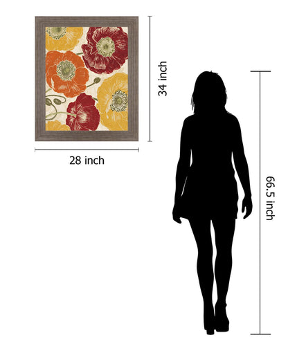 Bold Autumn Poppies - 28" x 34" Framed Wall Art