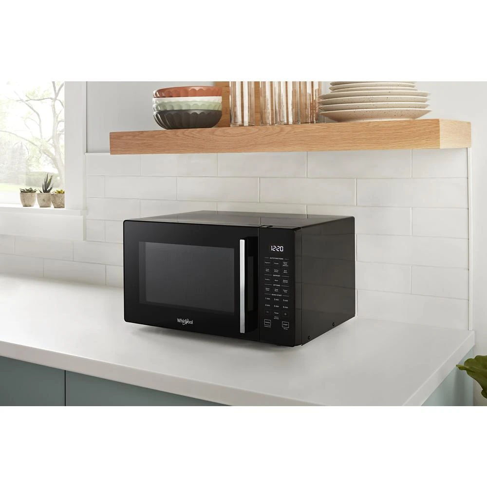 0.9 Cubic Feet Capacity Countertop Microwave With 900 Watt Cooking Power - Black With Silver Handle