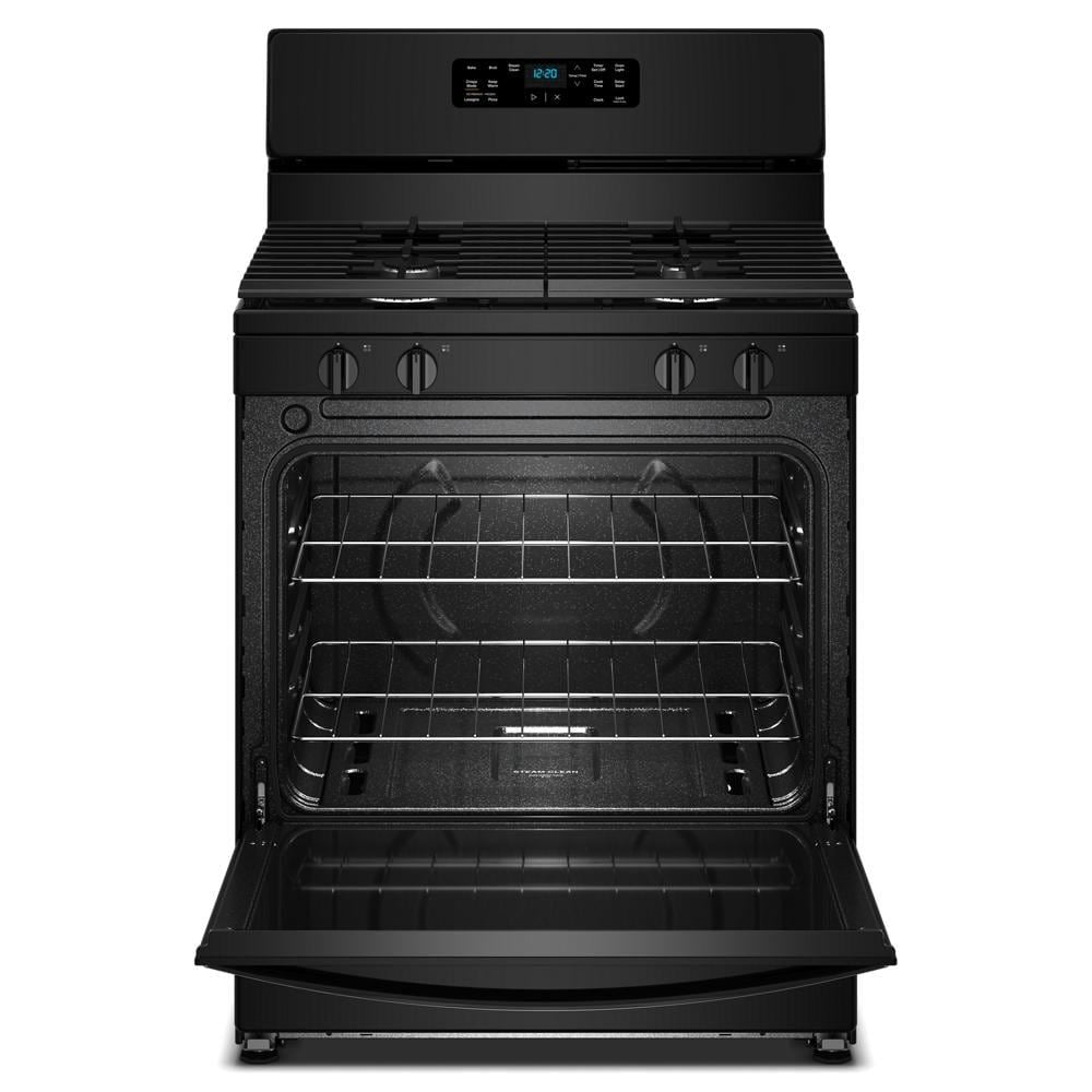 30" Gas Range With Crispy Mode And Dishwasher Safe Grates - Black