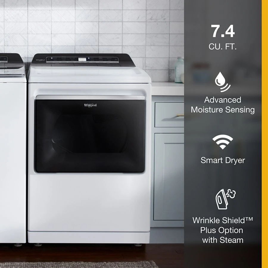 7.4 Cubic Feet Top Load Electric Dryer With Advanced Moisture Sensing