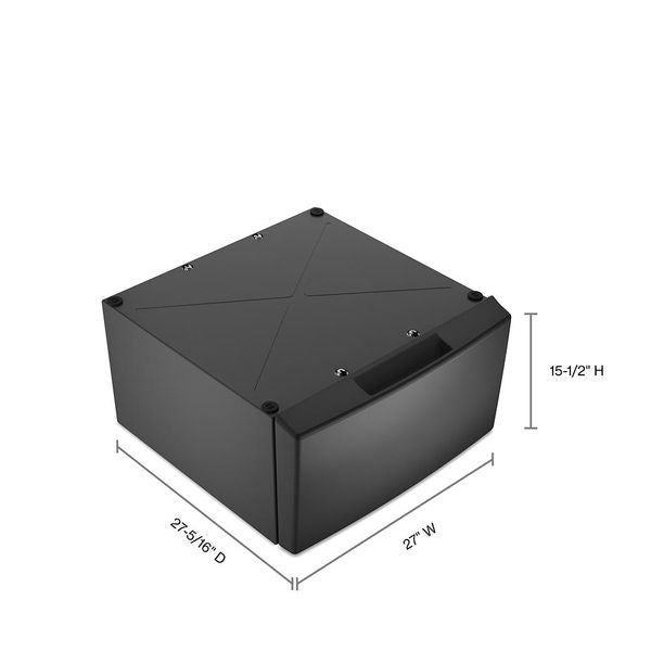 15.5" x 27" Pedestal For Front Load Washer And Dryer With Storage - Volcano Black