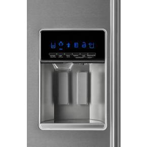 36" Wide Contemporary Handle Counter Depth Side-By-Side Refrigerator, 21 Cubic Feet - Gray