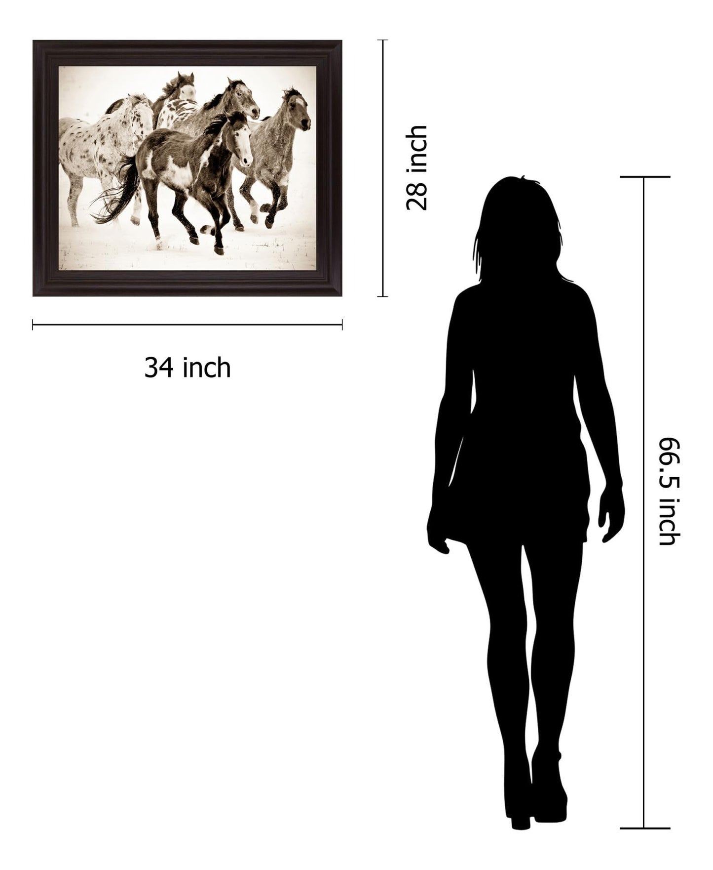 Speckled Gallop - 28" x 34" Framed Wall Art