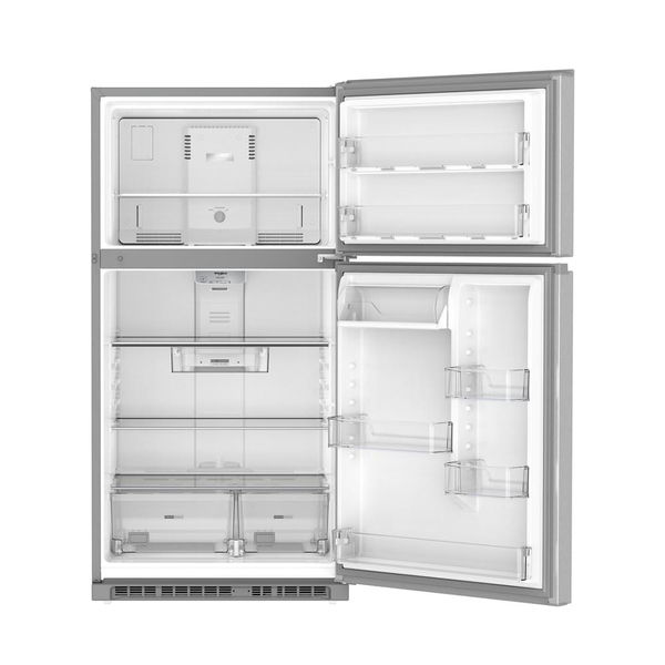 Whirlpool 32.8" Wide Top Freezer Refrigerator With Total Coverage Cooling, 21.3 Cu. Ft. - Fingerprint-Resistant Stainless Finish