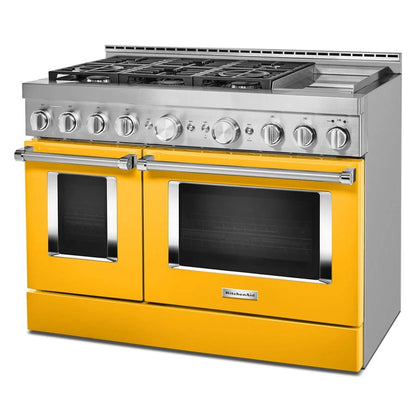48'' Smart Commercial-Style Gas Range With Griddle - Yellow Pepper