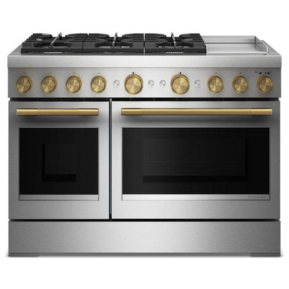 48" 6 Burner Commercial-Style Dual Fuel Range With Griddle - Stainless Steel